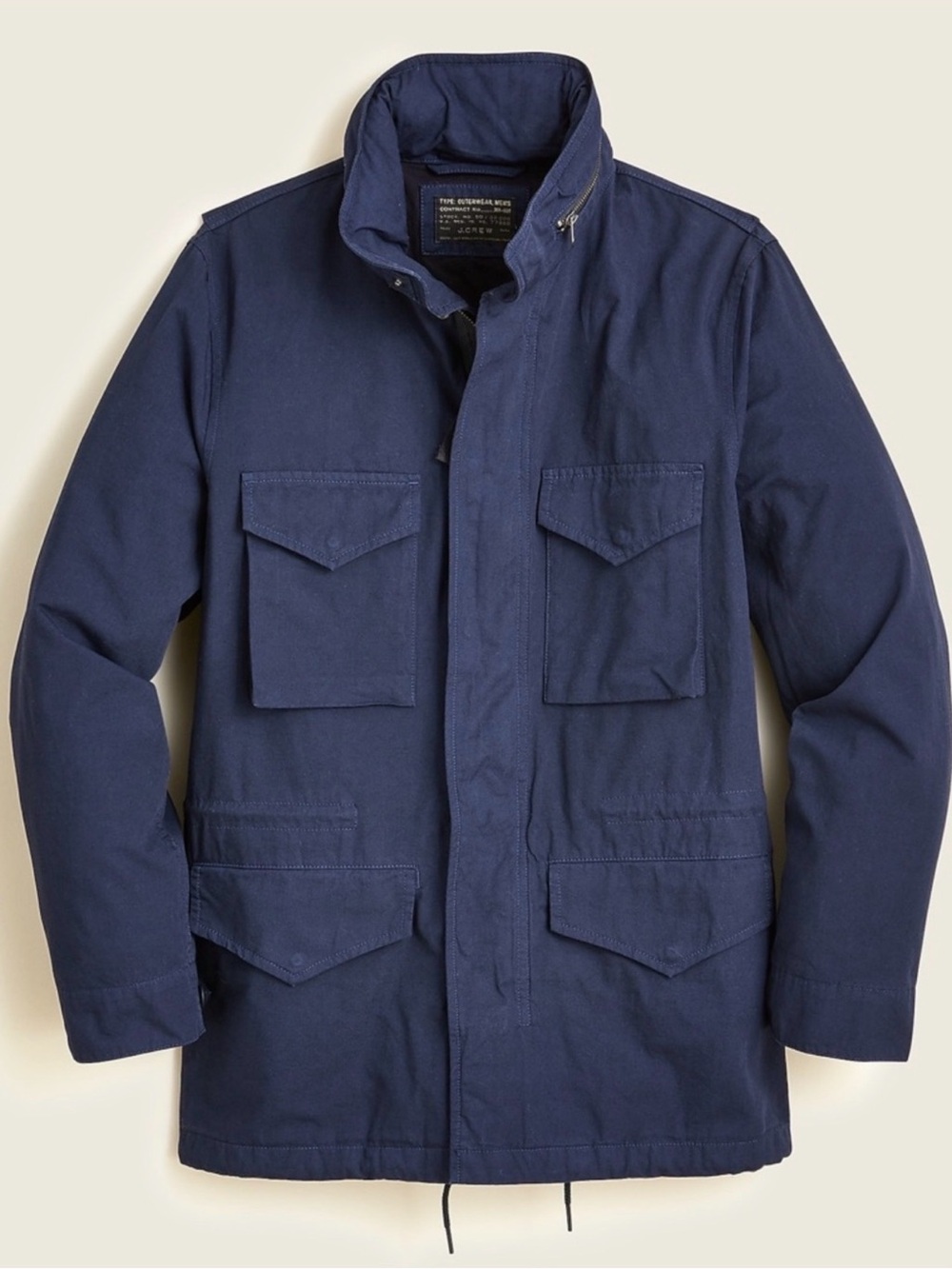 J.Crew M65 Military Jacket Men's Large Cotton Field Jacket Navy